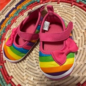 Rainbow Mary Jane Baby Shoes with Velcro Strap